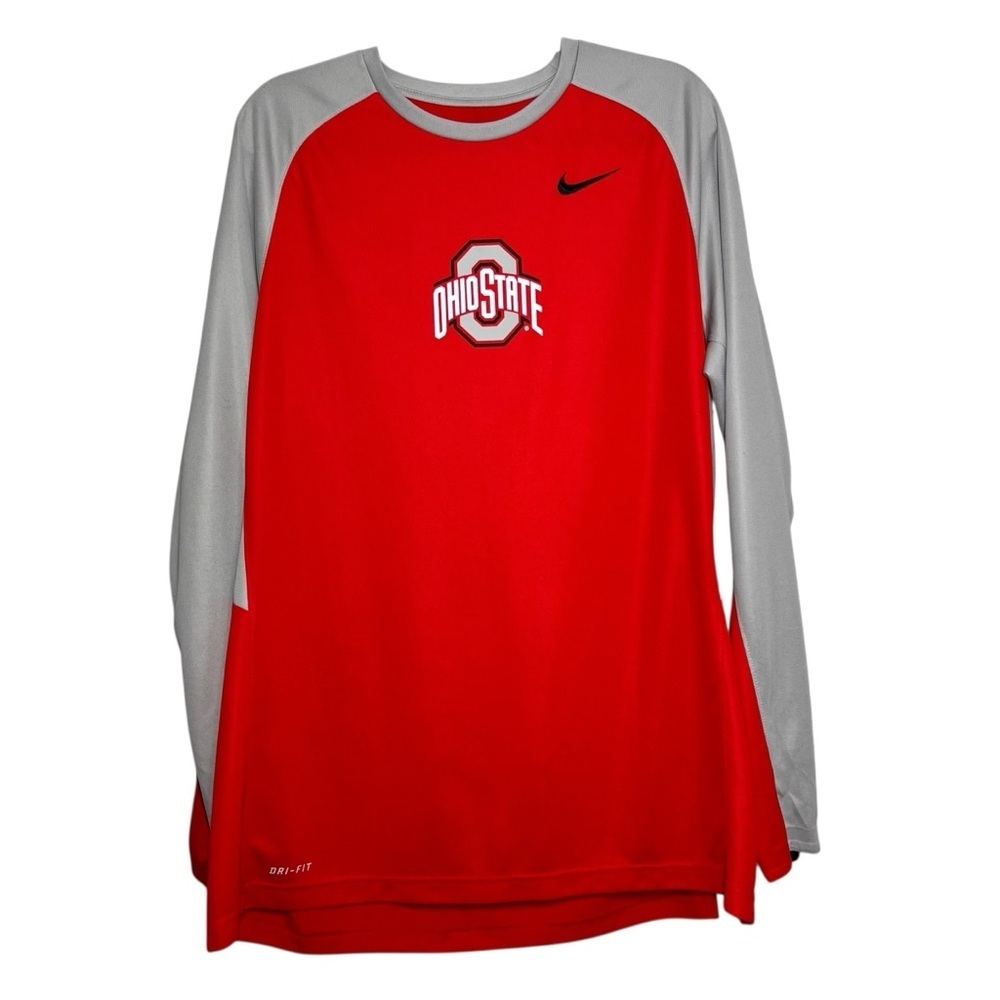 Nike Elite Ohio State Buckeyes Long Sleeve Pullover Jersey OSU Red Mens XL